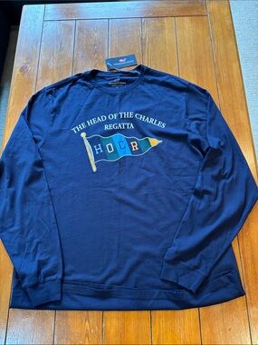 NWT Vineyard Vines Head Of The Charles Navy Long-Sleeve Graphic Tee Size L
